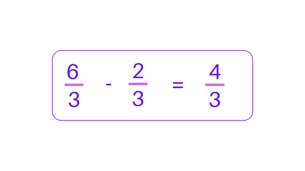 Subtracting fractions with same denominator