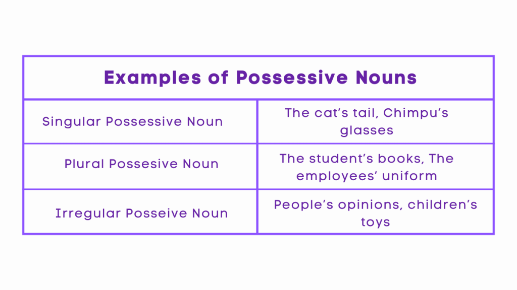 Examples of Possessive Noun