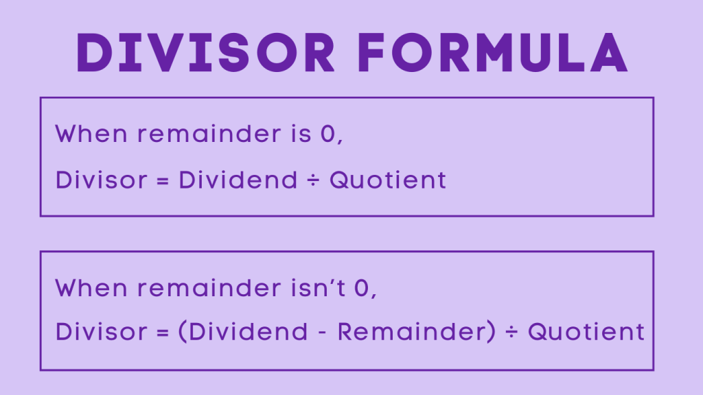 Divisor Formula