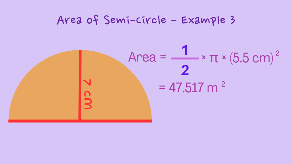 Area of Semi-Circle - Example 3